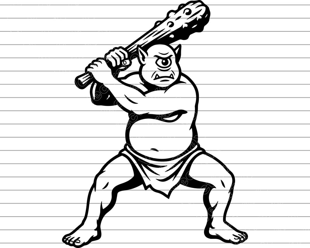 Cyclops Vector Illustration, Monster Clipart, Mythology Art (SVG, PNG ...