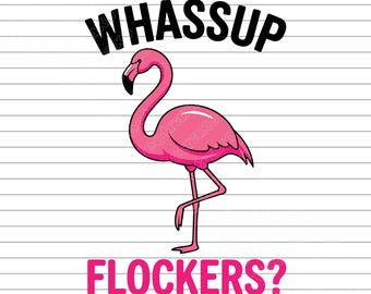 Whassup Flockers Flamingo Vector Art (SVG, PNG, JPG)