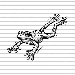 Poison Dart Frog Vector Illustration, Frog SVG PNG JPG, Frog Art, Frog Clipart, Frog Silhouette, Dart Frog Design
