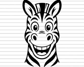 Zebra Head SVG PNG jpg, Zebra Face Design, Safari Animal SVG, Wildlife Clipart, Cricut Animal Cut File, Zebra Print Graphic
