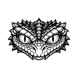 Basilisk Head SVG PNG JPG: Mythical Monster Reptile Serpent Eyes Spiny Dragon Fantasy Beast Creature Vector Cut File Instant Download