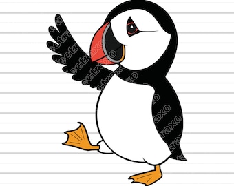 Puffin Vector Art, Bird Illustration (SVG, PNG, JPG)