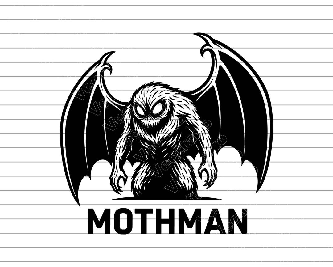 Mothman Vector Illustration, Cryptid Art (SVG, PNG, JPG) - Etsy