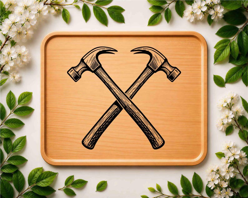 Crossed Hammers SVG, Carpenter Logo PNG, Handyman Business Cut File ...