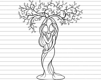 Lesbian Couple Tree SVG PNG jpg, Pride Love Tree Design, LGBTQ Couple Art, Romantic Tree Silhouette, Cricut Cut File