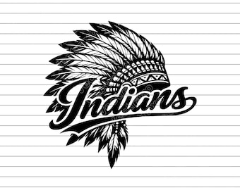Indians Mascot Vector Art, Team Sports Clipart (SVG, PNG, JPG)