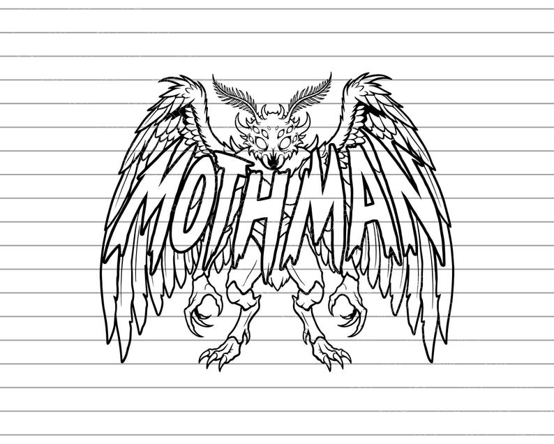 Mothman Vector Illustration, Cryptid Art, Silhouette (SVG PNG JPG ...