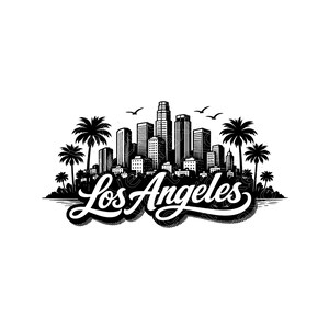 Los Angeles Skyline SVG, Los Angeles City Vector, Los Angeles California Clipart, LA City Skyline Cut File, Cricut, Instant Download