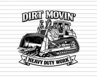 Bulldozer Dirt Moving Heavy Duty Work Vector Illustration, Bulldozer SVG PNG JPG, Machine Art, Construction Clipart, Heavy, Work Design