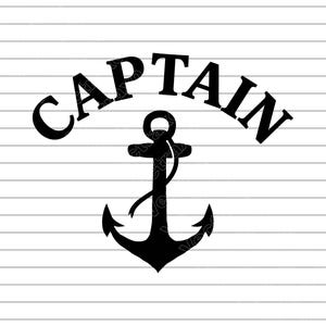Anchor Rope Captain Vector Illustration, Anchor SVG PNG JPG, Nautical Clipart, Marine Art, Anchor Silhouette, Captain Design