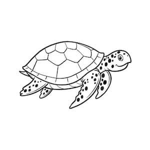 Sea Turtle SVG, Cute Ocean Animal Clipart, Minimalist Marine Life PNG for Sublimation, Summer Beach Nursery T-Shirt, Instant Download