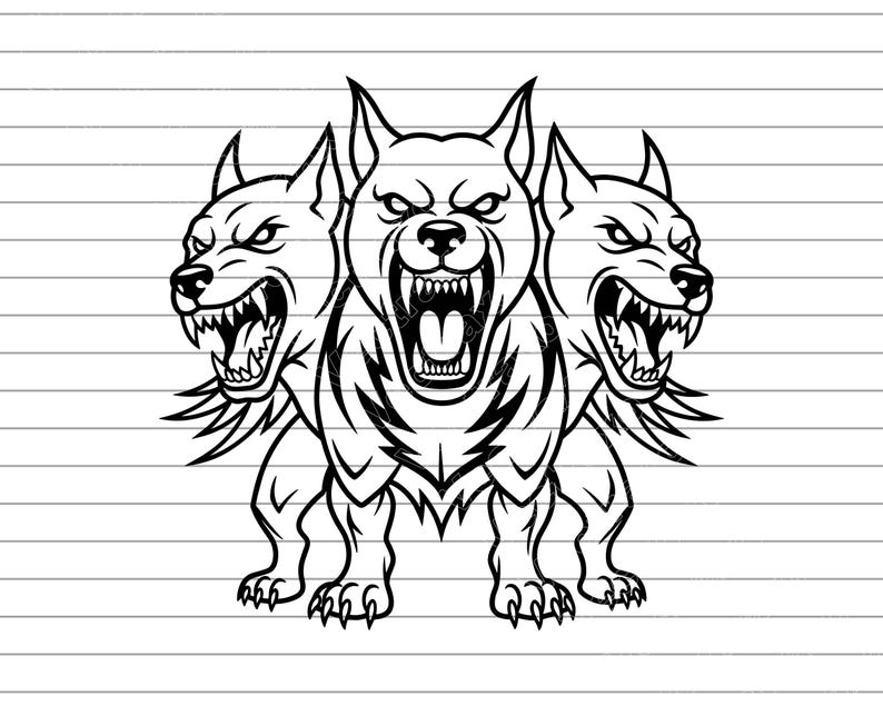 Hellhound Vector Illustration, Hellhound SVG PNG JPG, Hellhound Art, Hellhound Clipart, Hellhound Silhouette, Hellhound Design