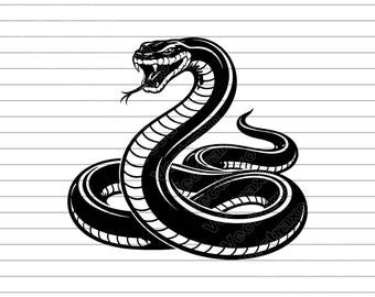 Basilisk Snake Vector Illustration, Silhouette Art (SVG, PNG, JPG)
