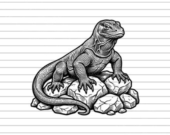 Komodo Dragon Vector Art, Illustration, Clipart (SVG, PNG, JPG)