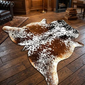 Genuine Tricolor Brazilian Cowhide Rug – Natural Hair-on Leather