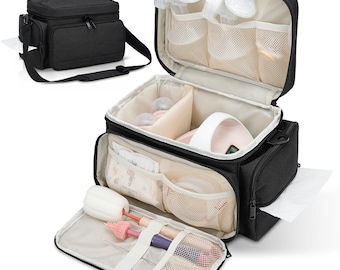 Breast Pump Bag Fit for Spectra S1 and S2, Pumping Bag with Waterproof Mat for Pump Accessories, Portable Pump Carrying Case for Travel Work