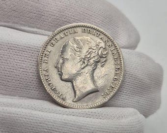 Authentic 1878 Queen Victoria Silver Shilling Coin - British Royal Mint Pre-Decimal Silver Currency -Victorian Era Numismatic Collectible