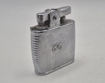 Vintage Ronson Viking Gas Lighter Made in England, Art Deco Silver Tone Pocket Lighter c.1950, Fully Working Condition, Collectible Lighter