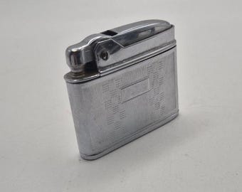 Vintage Mosda Streamline Petrol Lighter Made in England 1950s, Silver Tone Pocket Lighter Pat 687103, Working Tobacciana Gift