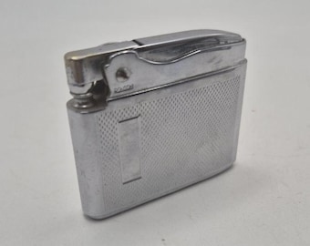 Vintage Ronson Adonis Petrol Lighter Made in England, Art Deco Silver Tone Pocket Lighter 1950s, Fully Working Condition, Collectible
