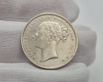 Authentic 1883 Queen Victoria Silver Shilling Coin - British Royal Mint Pre-Decimal Silver Currency -Victorian Era Numismatic Collectible