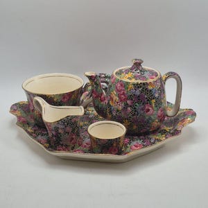 Sällsynt Royal Winton "Hazel" Chintz individuellt frukostset från 1930-talet - 6 delar, England