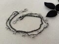 Double Layered Chunky Wallet Chain – Silver & Black | Gothic Jeans Chain | Streetwear Metal Grunge Accessory Punk Purse Clip Waist Chain