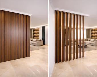 Room Divider Rotating Slat Architectural Wood Partition