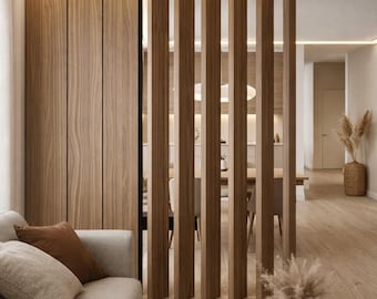 Room Divider Rotating Slat Architectural Wood Partition