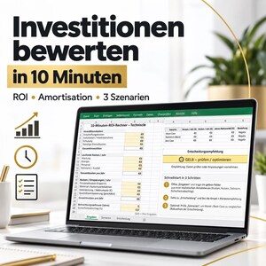 ROI Calculator Excel Template | Investment Calculation, Amortization & Profitability