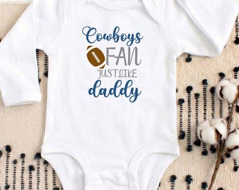 Cowboys Football Outfit, Personalized Baby, Cowboys Football, Baby Football Onesie®, Fathers Day Gift, Cutest Cowboys Fan, Football Natural