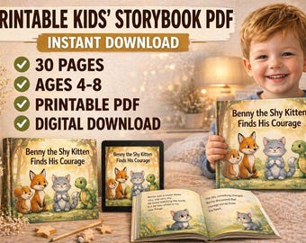 Printable Kids Storybook – Benny the Shy Fox, Kitten, Turtle and Rabbit Pdf