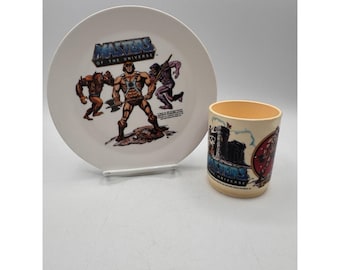 Vintage Masters of the Universe Plastikowy Kubek Talerz Deka USA 1983