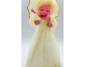 Vintage kerst engel boomtopper tule jurk vakantie decoratie engelachtig