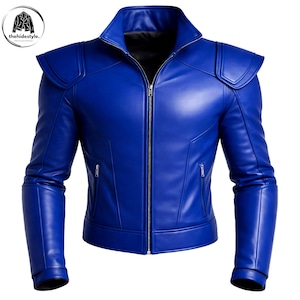 Chaqueta de cuero de vaca real para hombre inspirada en Vegeta, traje de motociclista para cosplay de Dragon Ball Z Anime