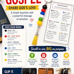 Christian Gospel | Salvation Colors Faith Message Card/Purse Charm