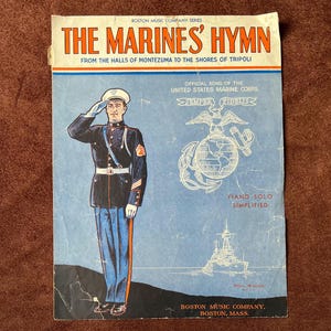 THE MARINES HYMN Vintage 1940s sheet music