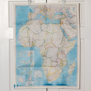 1980 Vintage Map - AFRICA - National Geographic