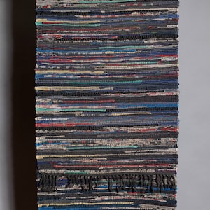 Vintage Long Hallway Runner Rag Rug