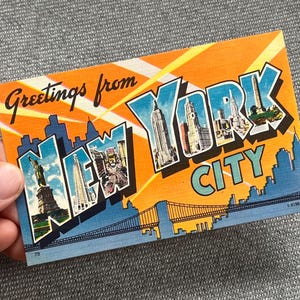 Carte postale vintage de voeux de NEW YORK CITY