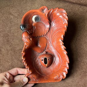 vintage 60s 70s squirrel shaped nut bowl