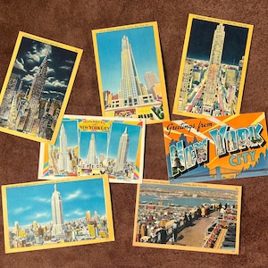 coleção de 7 cartões postais vintage da CIDADE DE NOVA YORK