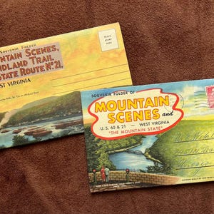 Photos de cartes postales pliantes souvenirs vintage WEST VIRGINIA