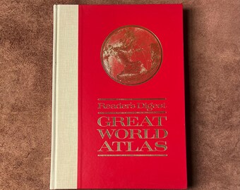 GREAT WORLD ATLAS -  large vintage hardcover atlas
