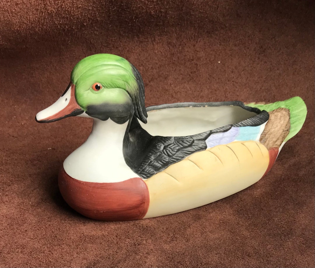 Vintage 80s 90s Glass Duck Open Back - Etsy