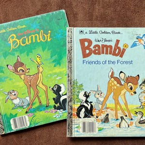 Vintage 70s 80s Walt Disney&#39;s BAMBI Little Golden Books