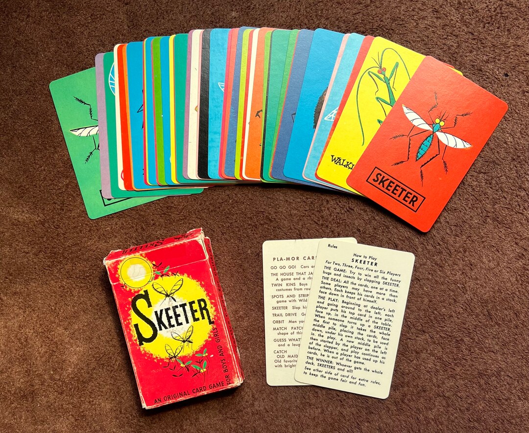 SKEETER Vintage Colorful Bug Card Game Etsy