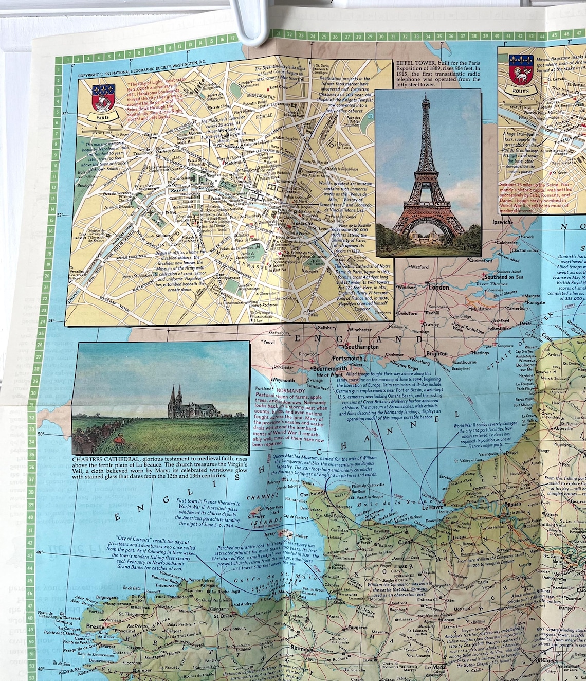Map of FRANCE - Vintage 60s 70s National Geographic - Etsy