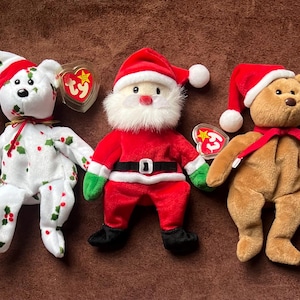 vintage Christmas Themed Beanie Baby Collection