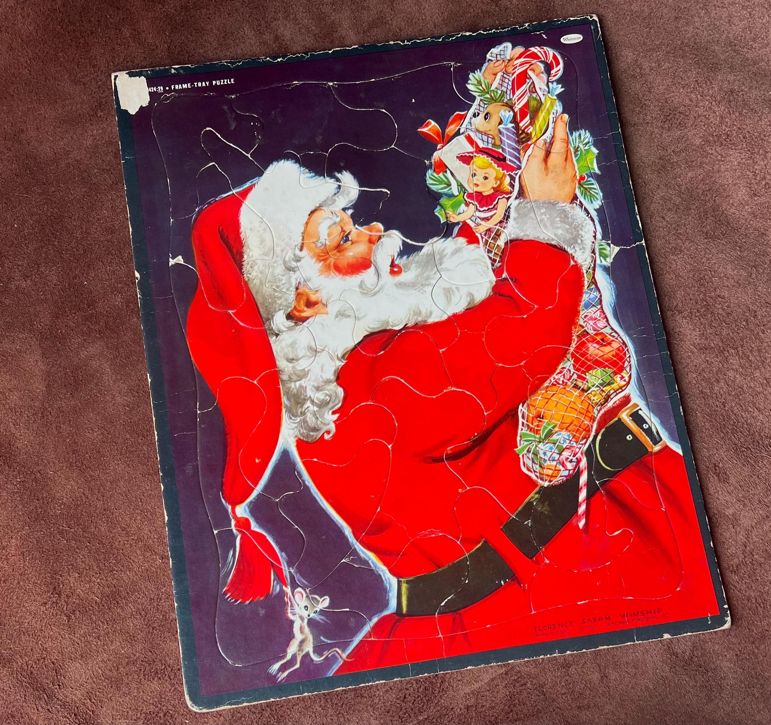 1950s Christmas Santa Claus Frame Tray Puzzle - WHITMAN - Etsy Canada
